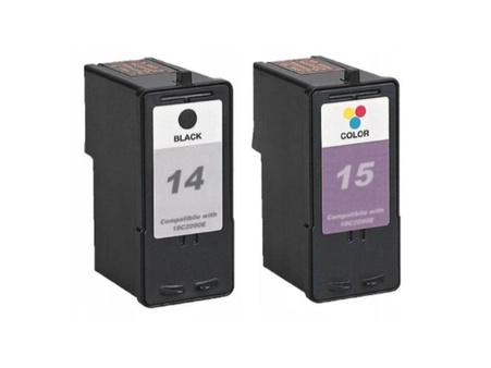 Zgodny Zestaw Tuszy z Lexmark 14 + 15 Z2320 X2650 X2670