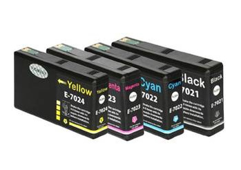 Zgodny Zestaw Tuszy z Epson T7021 WorkForce Pro WP-4015DN WP-4025 WP-4095DN WP-4515DN